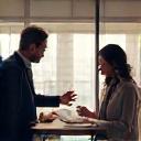 Architect and client discussing door designs.