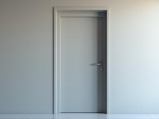 Thick, insulated door for acoustic isolation.